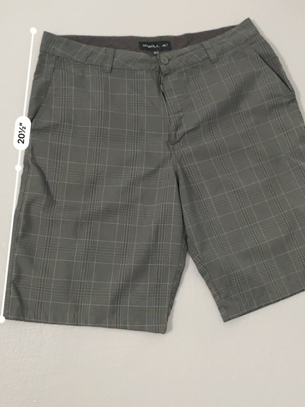 O'Neill Men's Gray Plaid Walk Shorts Size 30